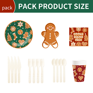 DAMAI Christmas Gingerbread Monster Themed Disposable Paper Plate and Cup Party Supplies for Christmas Event - Product Image 6