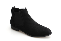 Bottes chelsea plates et à bout rond pour hommes, chaussures décontractées de haute qualité en microfibre, hautes, élastiques, à semelle plate