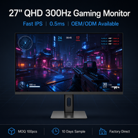 Monitor Gaming 27" QHD 300Hz Fast IPS 0.5ms 2560x1440 Layar Esports Grosir Partai Besar OEM Logo Kustom Harga Pabrik