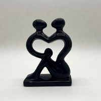 Sculpture familiale abstraite en céramique noire/blanche, décoration d'intérieur moderne, figurine d'art
