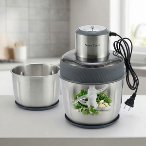 Picadora de Alimentos Eléctrica de Alta Calidad con Dos Recipientes, Protección Contra Sobrecalentamiento, Múltiples Velocidades, para Uso Doméstico y al Aire Libre - Product Image 1