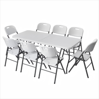 Table pliante rectangulaire en plastique au design moderne pour événements extérieurs, repas et hôtels