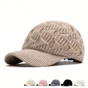 Autumn Winter Women Lady Warm Jacquard Baseball Cap Casual Thickened Fashion Solid Color Knitted <b>Hat</b> - Product Image 2
