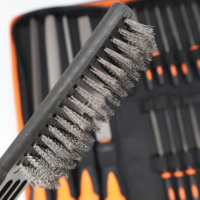 Shubing Tools Kit de limes d'affûteuse de tronçonneuse 17 pièces limes à aiguille en acier ensemble de limes en acier en métal pour bois métal