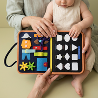 Livre d'activités sensorielles Montessori personnalisable et réutilisable en feutre pour bébés, livre d'éveil silencieux avec autocollants magiques, jouets éducatifs