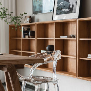 Librería Moderna de Madera de Teca Africana, Estantería Resistente para Libros, Muebles para Sala de Estar u Oficina en Casa - Product Image 5