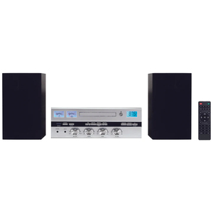 Sistema de Sonido Estéreo Bluetooth con Amplificador Plateado, Altavoces de Repisa Dobles, Pantalla Digital, Reproductor de Audio para el Hogar - Product Image 6