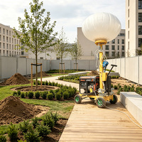 Tour d'éclairage mobile, générateur diesel, éclairage à ballon, 4x400W LED Lumen, éclairage portable pour chantier de construction