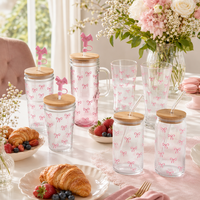 Verres à nœud papillon en gros – Plusieurs styles et tailles – Gobelet, mug, tumbler rose à ruban – Esthétique, mignon, girly, coquette – Idéal comme cadeau