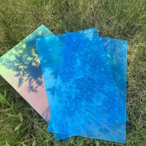 Feuille acrylique holographique bleue iridescent Bridgevia 1/8 pouce Effet accrocheur Artisanat fait main Décoration murale Découpe personnalisée - Product Image 4
