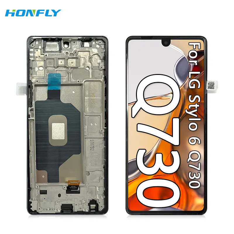 Honfly preço de fábrica Telefone Móvel lcd Digitador com quadro Montagem Para LG Stylus 6 Q730 lcd toque tela substituição
