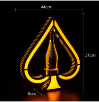 Présentoir Lumineux à LED en Acier Inoxydable pour Bouteilles de Vin et de Champagne, Glorificateur de Bouteilles