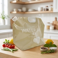 Conteneur d'eau pliable de 1L et 5L en PA/NY transparent, imprimé en héliogravure, résistant à l'humidité, avec bec verseur pour usage extérieur