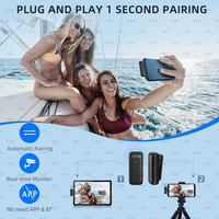 Microphone de Lavalier sans fil pour iPhone avec étui de chargement 10HNoise Cancelling Lapel Mic pour un enregistrement audio clair VlogYouTube