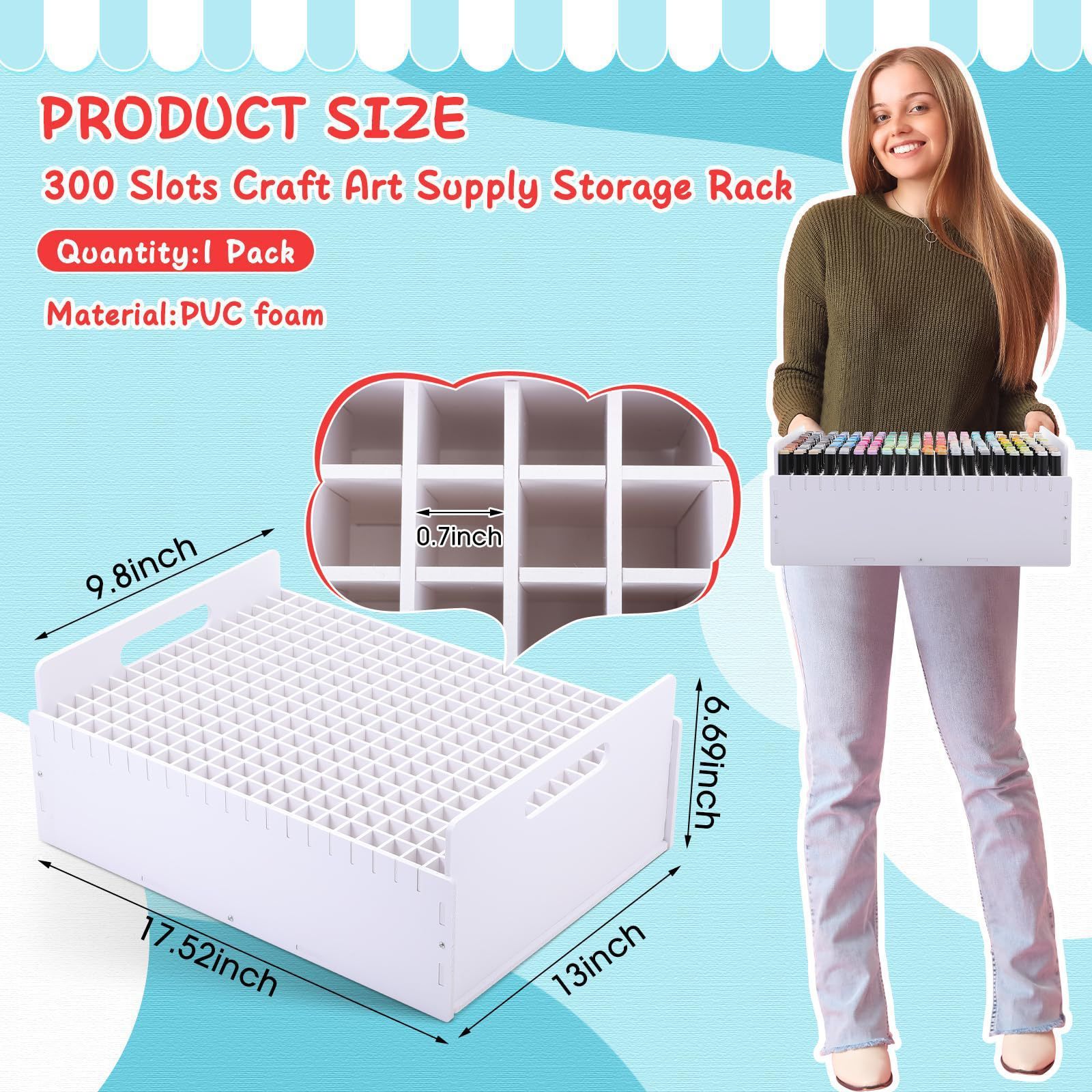 [300 Holes] Portable Storage Rack (44.5*17*33cm)