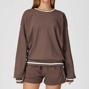 新款设计棉休闲防风锻炼颜色对比运动衫训练运动服<span class=keywords><strong>2</strong></span>件套女性 - Product Image 6