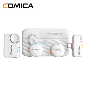 ไมโครโฟนไร้สาย COMICA Vimo Me (Combo B/W) แบบหนีบเสื้อขนาดเล็ก 2TX+2 RX พร้อมระบบตัดเสียงรบกวนอัจฉริยะ สำหรับการบันทึกวิดีโอและการสตรีม - Product Image 2
