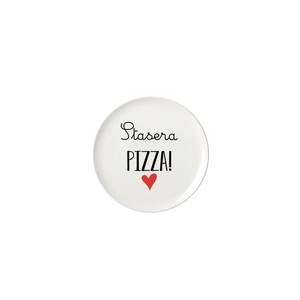 Piatto per Pizza in Ceramica 32cm con Scritta 'Tonight Pizza' - Product Image 1