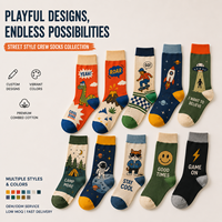 Chaussettes de sport personnalisées en coton, bambou, nylon, polyester, laine mérinos, imprimées numériquement à 360 degrés, sans couture, ODM, DIY, dessins animés d'automne