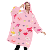 Fabrication Hiver Super Doux Peluche Flanelle Polaire Surdimensionné Portable Sweat à Capuche TV Couverture Valentine Cadeau de Noël