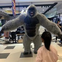 Costume de mascotte d'Halloween King Kong gonflable de gorille et d'ours de boxe célèbre sur Internet pour la performance d'événement