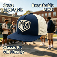 Gorra Vintage de Dos Tonos con Visera Plana, Perforada con Láser, Logotipo Bordado en 3D, Impermeable, de Secado Rápido, con Cierre a Presión
