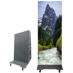 Standing Digital Display Poster <b>Stand</b> with Wheels and Graphic Panel - Product Image 6