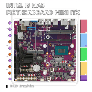 Inte1 I3-N305 N355 N100 N150 6 베이 NAS 마더보드 1*<span class=keywords><strong>2</strong></span>*<span class=keywords><strong>2</strong></span>.5G I226-V <span class=keywords><strong>2</strong></span> * M.<span class=keywords><strong>2</strong></span> NVMe 6 * SATA3.0 DDR5 미니 ITX 메인보드 쿼드 신규 - Product Image 2