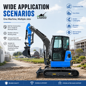 Reliable Mini Excavator Lawnio <b>Engine</b> Cabin Rubber Track Farm Garden Digging Jobsite Work Lno-e08 - Product Image 4
