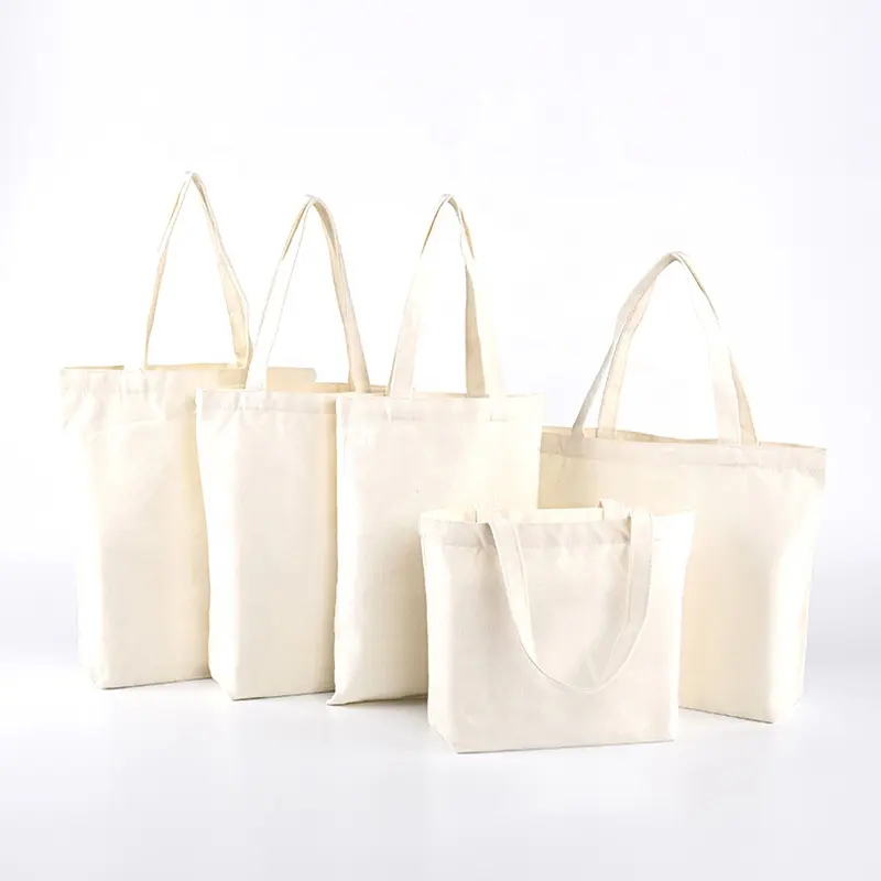 Plain small mini tote bag cotton shopping bag with custom printed logo and size