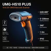 Escáner de Código de Barras 2D con Cable UMG-HS10 PLUS OEM, Lector de Códigos QR USB Portátil para Escanear Tarjetas de Fidelización en Cafeterías