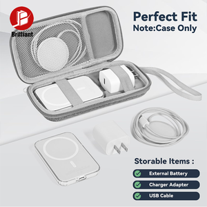 Estuche Rígido de Viaje Buweilian Gris de EVA para Batería MagSafe de Apple, Banco de Energía Magnético MagSafe para iPhone 15/14/13 con Bolsillo de Malla Adicional - Product Image 2