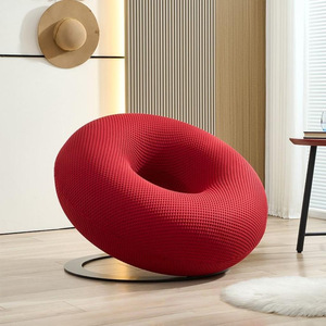 Sillón con forma de donut, taburete rojo y azul para el hogar, asiento redondo creativo para sala de estar, dormitorio, uso para adultos - Product Image 3