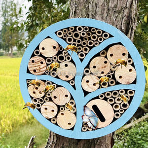 SDIH008 luxe extérieur jardin décoratif en bois multi-habitat <span class=keywords><strong>insecte</strong></span> <span class=keywords><strong>maison</strong></span> <span class=keywords><strong>maison</strong></span> pour animaux de compagnie pour abeilles papillons coléoptères arbre vie - Product Image 5