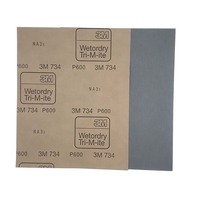 Feuille de papier abrasif rectangulaire personnalisable 3M 734, papier abrasif OBM et OEM pris en charge, papier abrasif à l'eau P60~P1200