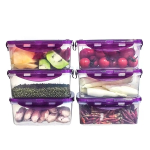 Recipientes rectangulares transparentes para almacenamiento de alimentos con tapa de clip, juego de cajas de plástico para cocina, refrigerador, conservación de frutas y alimentos. - Product Image 3