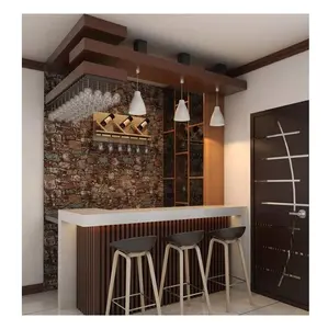 상업 레스토랑 카페 홈 플라이 모양 나무 단단한 표면 와인 바 카운터