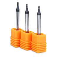 Zhy 0.5mm 0.75mm Micro Ball Nose End Mill Fraise en carbure monobloc pour CNC