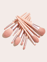 Benutzerdefiniertes Logo 11-teiliges Luxus Professionelles Multifunktionales Foundation Puder Lidschatten Gesichts-Make-up Hellrosa Pinselset