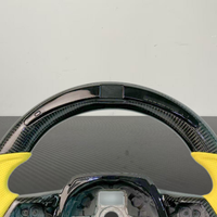 Volant de voiture personnalisé YZ en fibre de carbone avec revêtement en cuir jaune pour Lamborghini Huracan LP610 Aventador Urus, amélioration de l'intérieur