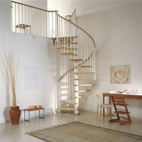 Escalier en colimaçon en marbre doré ACE Escaliers préfabriqués en bois de chêne sculpté de qualité supérieure Escaliers en fibre de verre verre trempé