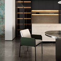 Chaise de salle à manger minimaliste italienne, fauteuil en cuir de qualité supérieure, idéal pour les salles à manger et les bureaux.