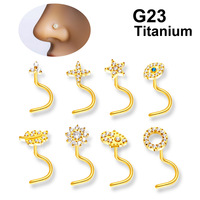 Anneaux de nez en titane G23 en forme de S, sans filetage, nouvelle conception Maina, bijoux de piercing pour narine, petits et raffinés, pour femmes