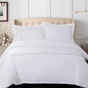 Guangzhou factory wholesale customized fashion design 100% cotton 5 star hilton hotel bed sheet bedding set