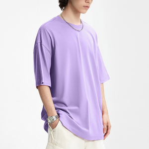 เสื้อยืดโอเวอร์ไซส์ผู้ชายคุณภาพสูง เนื้อผ้าหนา 380 กรัม ผ้าฝ้าย 100% คอกลม ถักแบบเรียบ ดีไซน์เรียบง่าย แขนสั้น ระบายอากาศได้ดี - Product Image 1
