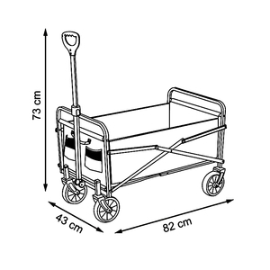 Folding <b>Trolley</b> 82x43x73 Cm 60 Kg Capacity Blue Fabric Camping Garden Use - Product Image 3