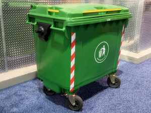 Cubo de basura de 660 litros cubo de basura y cubos de basura industriales con tapa y cuatro ruedas cubo de basura - Product Image 2