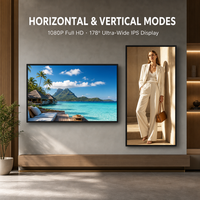 18,5-43 İnç 1080P Dijital Tabela Ekranı Akıllı Bölünmüş Ekran Reklam Oynatıcısı Alüminyum Çerçeveli Duvara Monte Perakende Restoranlar İçin