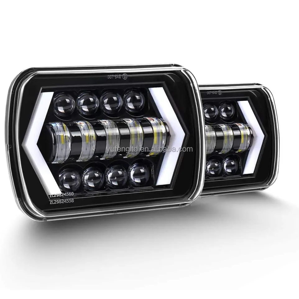 5 x 7'' 7 x 6'' LED Scheinwerfer HID Glühbirne H4 9003 Stecker Hi-Lo-Strahl 45 W DOT Hi/Low versiegeltes Licht für Jeep XJ YJ Lkw Ford Van