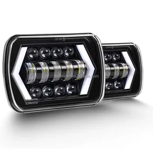 5x7 ''7x6'' LED-Scheinwerfer HID Glühbirne Hi-Lo Beam für Jeep XJ YJ 45W DOT Hi/Low Sealed Beam H4 9003 Stecker für LKW Ford Van